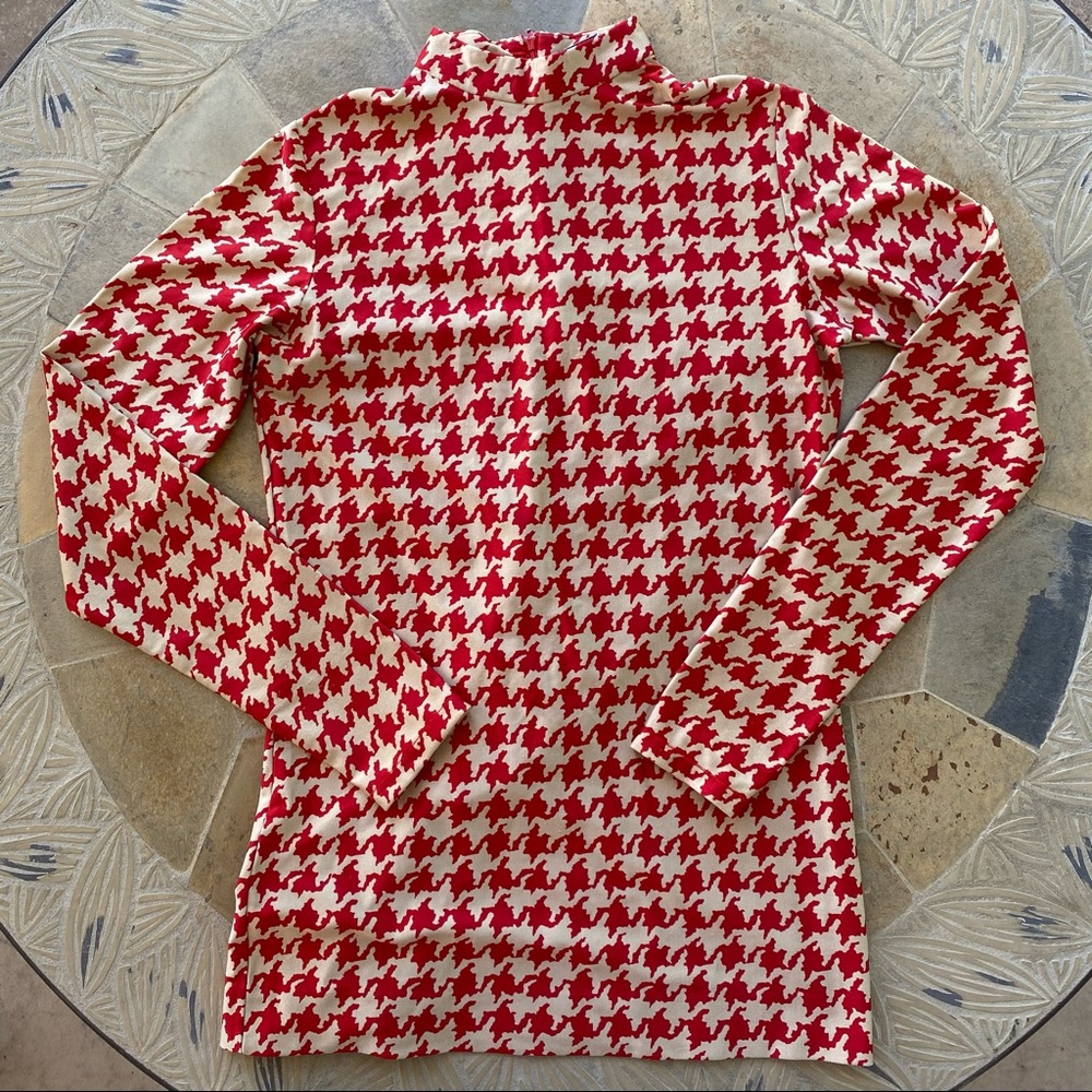 70s vintage houndstooth turtleneck